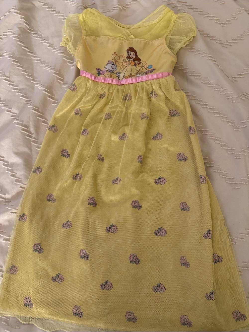 Disney’s Belle Yellow Nightgown with Pink Ribbon